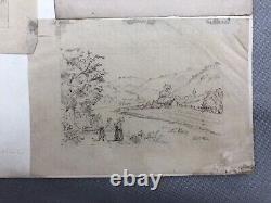 Old Drawings, Landscapes, Five Drawings on the Same Board, Lead Mine XIXth