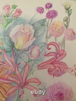 Old Original Drawing Board Botanical Flower Studies Signed (15)