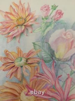 Old Original Drawing Board Botanical Flower Studies Signed (15)