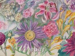Old Original Drawing Plate Botanical Flower Studies Signed (12)
