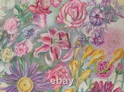 Old Original Drawing Plate Botanical Flower Studies Signed (12)