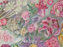 Old Original Drawing Plate Botanical Flower Studies Signed (12)