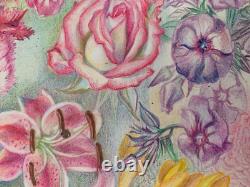 Old Original Drawing Plate Botanical Flower Studies Signed (12)