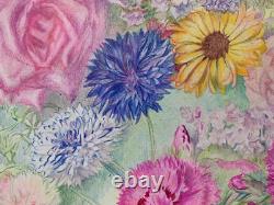 Old Original Drawing Plate, Botanical Flower Studies, Signed (9)