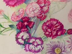 Old Original Drawing Sheet Botanical Flower Studies Signed (7)