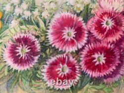 Old Plate of Original Drawings Botanical Flower Studies Signed (10)