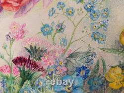 Old Plate of Original Drawings Botanical Flower Studies Signed (10)