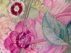 Old Sheet of Original Drawings, Botanical Flower Studies, Signed (9)