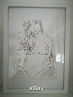 Original And Signed Drawing Jim, Marie Topless One Night In Rome