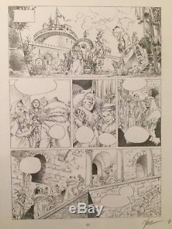 Original Board Drawing Bd Theo Caneschi. The Terrible Pope. Volume 2 Plate 14