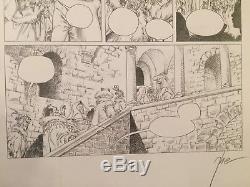 Original Board Drawing Bd Theo Caneschi. The Terrible Pope. Volume 2 Plate 14