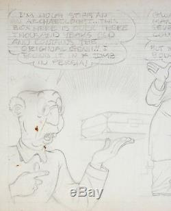 Original Board Gill Fox 1940 Daily Strip Unpublished Not Published Art