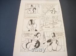 Original Comic Page by Norbert Fersen, Nestor the Penguin, around 1975 + Nestor postcard