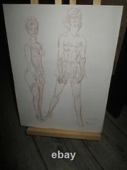 Original Designs, Double-sided Board -pin Up Sexy, Erotic-signed-a Identify