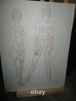 Original Designs, Double-sided Board -pin Up Sexy, Erotic-signed-a Identify