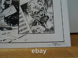 Original Drawing A3 2 Original Board Marco Itri Dedicace Fumetti Zombie Wd