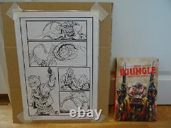 Original Drawing A3 Original Board Marco Itri Djungle Dedicace Fumetti Tavola