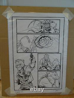 Original Drawing A3 Original Board Marco Itri Djungle Dedicace Fumetti Tavola