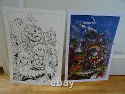 Original Drawing A3 Original Board Marco Itri (dedication) Turtles Ninja Tmnt