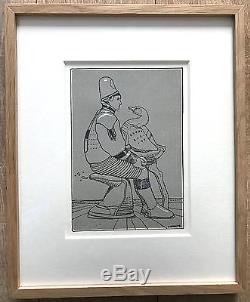 Original Drawing B & W Ink + Frame By Moebius Starwatcher & Cygne 1318 CM