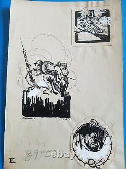 Original Drawing Bd Board Signed Ww1