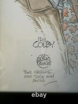 Original Drawing Bd Color White-dumont Colby Blueberry Signed