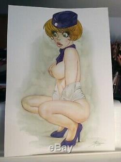 Original Drawing Board Bd Dedication Tribute Natacha Akt Pin Up Art Sexy Woman