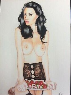 Original Drawing Board Bd Dedication Tribute Nude Female Nude Sexy Pin Up Art