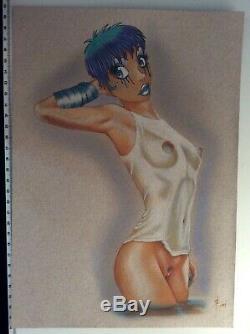 Original Drawing Board Bd Dedication Tribute To The Woman With Tears Blue Jill