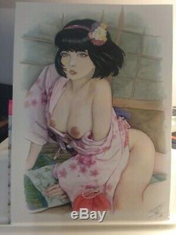 Original Drawing Board Bd Dedication Tribute Yoko Pin Up Akt Art Female Japanese