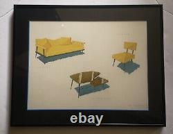 Original Drawing Board by R. Magnat Framed Decor / Vintage Furniture