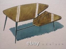 Original Drawing Board by R. Magnat Framed Decor / Vintage Furniture