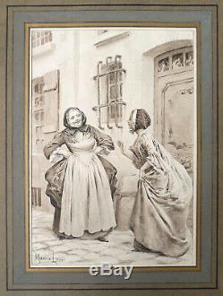 Original Drawing By Maurice Leloir (1851-1940) Wash Illustration