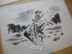 Original Drawing + Color Plate by Rol Roland Venet, 1960 Western Cowboy
