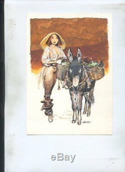 Original Drawing Color The Peasant And Its Donkey By Michel Faure Very Nice State