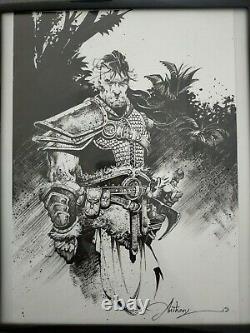 Original Drawing Conan Le Cimmerien Signed By Anthony Jean Planche A4