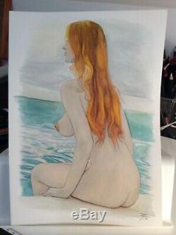 Original Drawing Female Dedicace Board Bd Akt Nudo Nude Female Nude Woman A 008