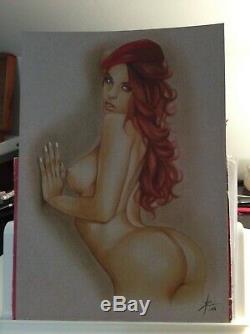 Original Drawing Female Dedicace Board Bd Akt Nudo Nude Female Nude Woman Art 011