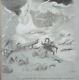 Original Drawing Of Adolphe Willette Martinique Eruption Of The Mountain Pelee
