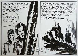 Original Drawing Of Captain Tornade By Claude-henri Juillard For Zorro 1955