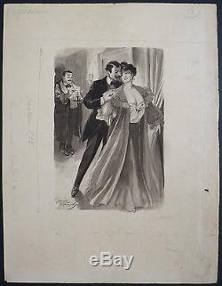 Original Drawing Of Lubin De Beauvais (1873-1917) Erotic Illustration Cocu 1905