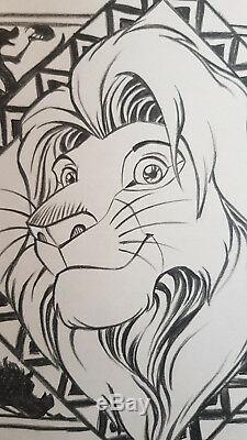 Original Drawing The Lion King 1994 Disney Artist Signed Plate Products Cel Art