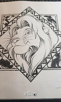 Original Drawing The Lion King 1994 Disney Artist Signed Plate Products Cel Art