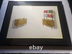 Original Drawing by R. Magnat Framed Decor / Vintage Furniture