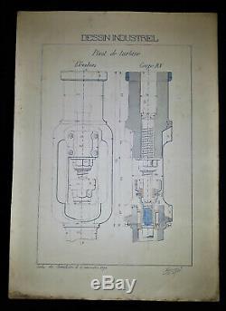 Original Industrial Design School Board Familistère Guise -1894