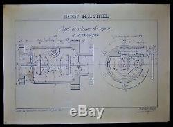 Original Industrial Design School Board Familistère Guise -1895