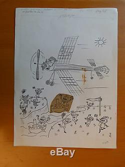Original Ink Drawing Board Bd Humor Elijah Pif Pilot Boat Games Password Believe
