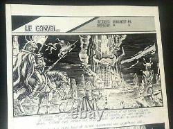 Original Large Plank Michel DI Nunzio The Convoy + Drawings On The Reverse