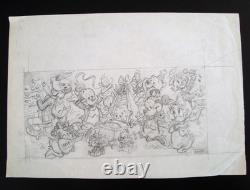 Original Pencil Drawing / MICKEY and Company / Claude Marin / 32 X 22 cm