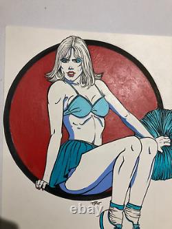 Original Pin Up Drawing Signed by Pierre Legein (Comic Illustration Board)